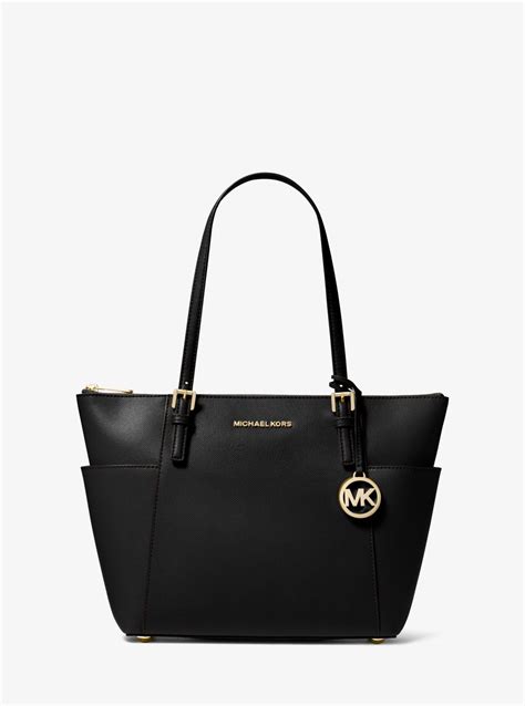 michael kors jet set item top zip tote black|Michael Kors jet set girls.